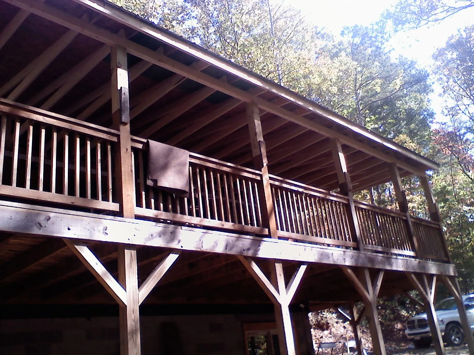 Timber framing under a new elevated porch and deck — Roof Leak Repair in Abilene by Roofing Brothers